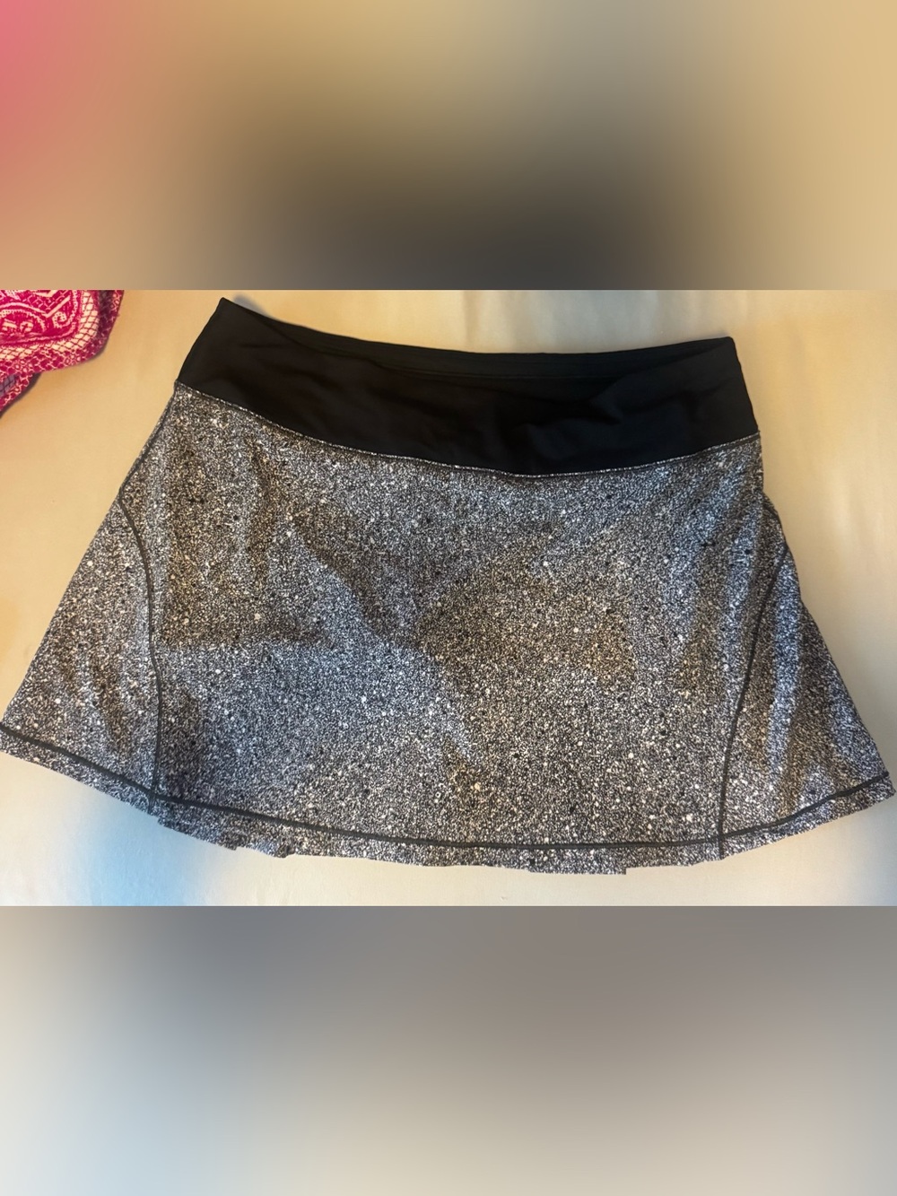Lululemon tennis skirt with Black Waistband and Speckled Gray Skirt